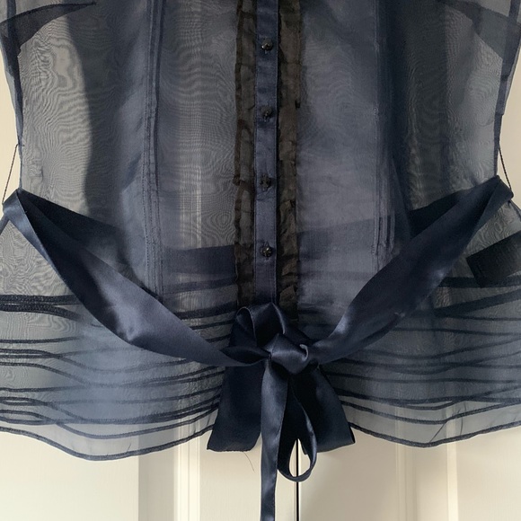 Monsoon Ladies Navy Short Sleeve Shirt - Picture 4 of 8